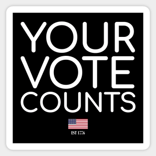 Your Vote Counts White Sticker
